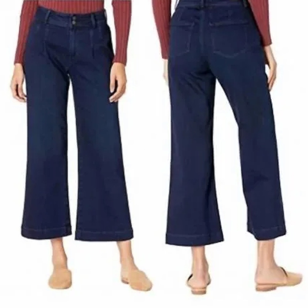 Paige Clean Front Anessa Darts High Rise Wide Leg Jeans